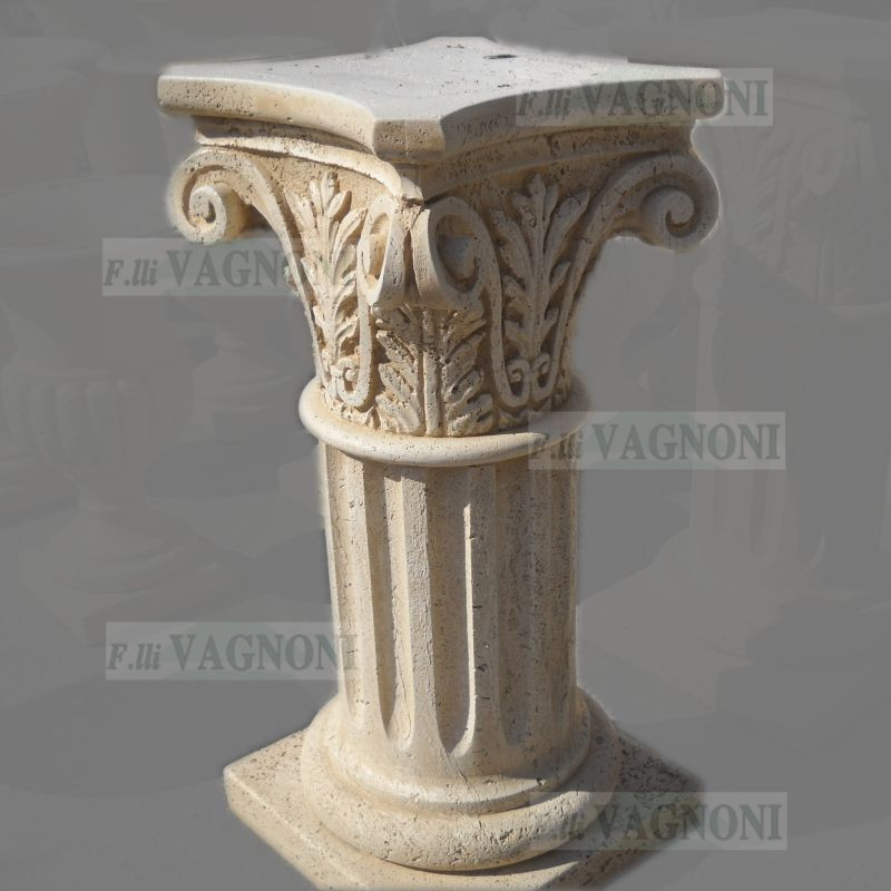 COLONNA CAPITELLO CORINZIO TIPO TRAVERTINO CM. 76